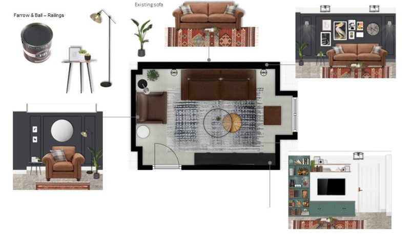 Small living room layout example