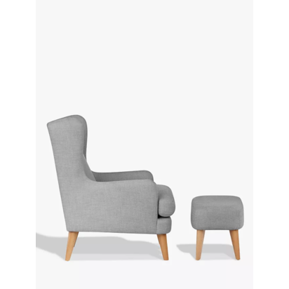 John Lewis Bergen Armchair - Brushed Tweed Grey - light wood legs